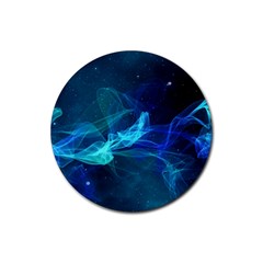 Electric Wave Rubber Round Coaster (4 Pack)  by JezebelDesignsStudio