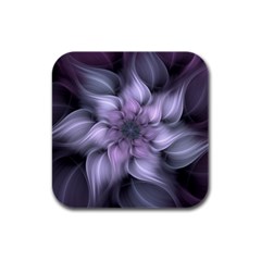 Purple Flower Windswept Rubber Square Coaster (4 Pack)  by JezebelDesignsStudio