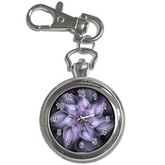 Purple Flower Windswept Key Chain Watches by JezebelDesignsStudio