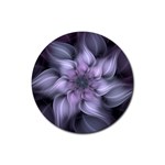 Purple Flower Windswept Rubber Round Coaster (4 pack)  Front