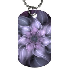 Purple Flower Windswept Dog Tag (one Side) by JezebelDesignsStudio