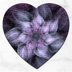 Purple Flower Windswept Jigsaw Puzzle (heart) by JezebelDesignsStudio