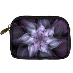 Purple Flower Windswept Digital Camera Leather Case by JezebelDesignsStudio