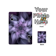 Purple Flower Windswept Playing Cards 54 (mini) by JezebelDesignsStudio