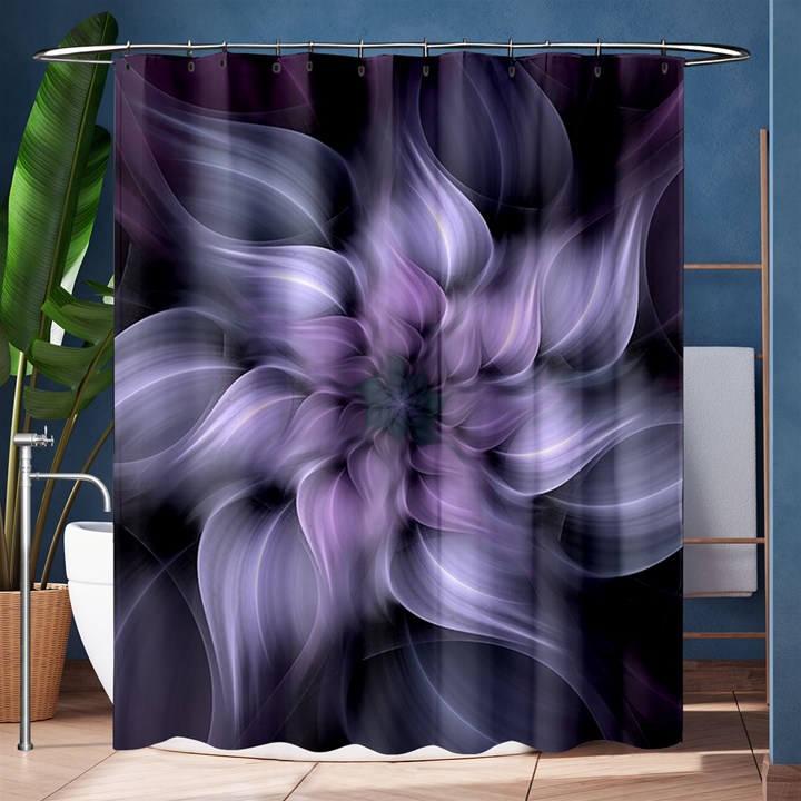 Purple Flower Windswept Shower Curtain 60  x 72  (Medium) 