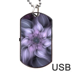 Purple Flower Windswept Dog Tag Usb Flash (one Side) by JezebelDesignsStudio