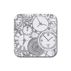 Time Goes On Rubber Coaster (square)  by JezebelDesignsStudio