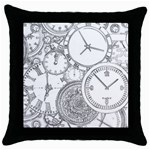 Time Goes On Throw Pillow Case (Black) Front