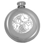 Time Goes On Round Hip Flask (5 oz) Front