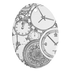 Time Goes On Oval Ornament (two Sides) by JezebelDesignsStudio