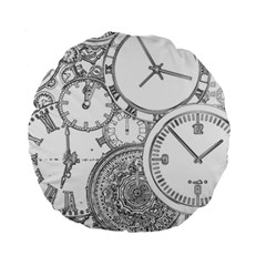 Time Goes On Standard 15  Premium Round Cushions by JezebelDesignsStudio