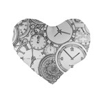 Time Goes On Standard 16  Premium Flano Heart Shape Cushions Front