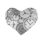 Time Goes On Standard 16  Premium Flano Heart Shape Cushions Back