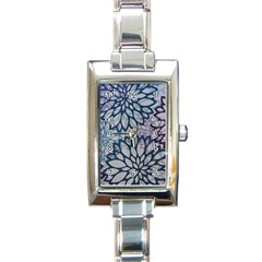 Modern Floral Pop Rectangle Italian Charm Watch by JezebelDesignsStudio