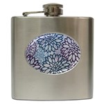 Modern Floral Pop Hip Flask (6 oz) Front