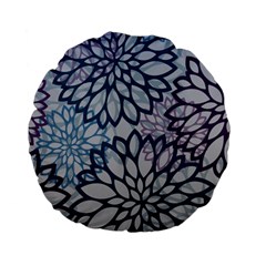 Modern Floral Pop Standard 15  Premium Flano Round Cushions by JezebelDesignsStudio