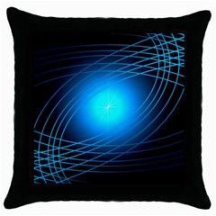 Blue Elliptical Throw Pillow Case (black) by JezebelDesignsStudio