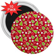 Christmas Paper Scrapbooking Pattern 3  Magnets (10 pack) 