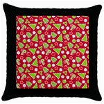 Christmas Paper Scrapbooking Pattern Throw Pillow Case (Black) Front