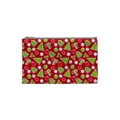 Christmas Paper Scrapbooking Pattern Cosmetic Bag (Small)