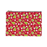 Christmas Paper Scrapbooking Pattern Cosmetic Bag (Large) Front