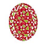 Christmas Paper Scrapbooking Pattern Ornament (Oval Filigree) Front