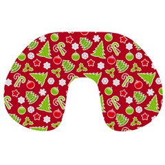 Christmas Paper Scrapbooking Pattern Travel Neck Pillows by Mariart