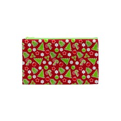 Christmas Paper Scrapbooking Pattern Cosmetic Bag (XS)