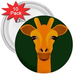 Giraffe Animals Zoo 3  Buttons (10 pack)  Front