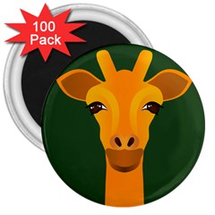 Giraffe Animals Zoo 3  Magnets (100 Pack) by Mariart