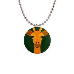 Giraffe Animals Zoo 1  Button Necklace by Mariart