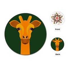 Giraffe Animals Zoo Playing Cards (round) by Mariart