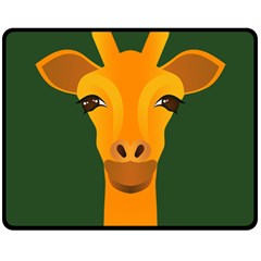 Giraffe Animals Zoo Fleece Blanket (medium)  by Mariart