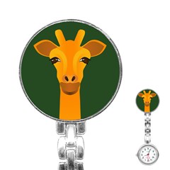 Giraffe Animals Zoo Stainless Steel Nurses Watch by Mariart