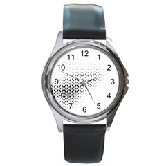 Geometric Abstraction Pattern Round Metal Watch