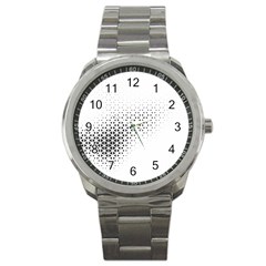 Geometric Abstraction Pattern Sport Metal Watch