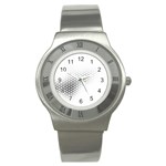 Geometric Abstraction Pattern Stainless Steel Watch Front