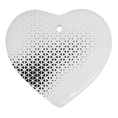 Geometric Abstraction Pattern Heart Ornament (Two Sides)