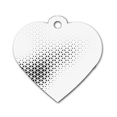 Geometric Abstraction Pattern Dog Tag Heart (Two Sides)