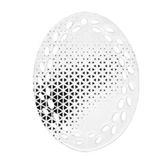 Geometric Abstraction Pattern Oval Filigree Ornament (Two Sides)