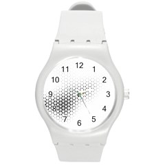 Geometric Abstraction Pattern Round Plastic Sport Watch (M)