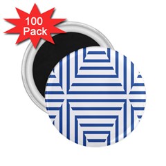 Geometric Shapes Stripes Blue 2 25  Magnets (100 Pack)  by Mariart