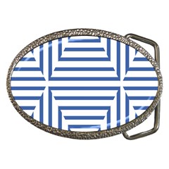 Geometric Shapes Stripes Blue Belt Buckles by Mariart