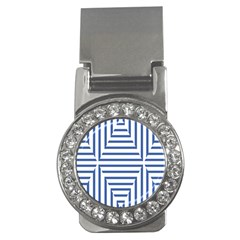 Geometric Shapes Stripes Blue Money Clips (cz)  by Mariart