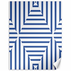 Geometric Shapes Stripes Blue Canvas 12  X 16  by Mariart