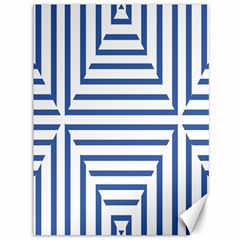 Geometric Shapes Stripes Blue Canvas 36  X 48  by Mariart