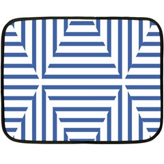 Geometric Shapes Stripes Blue Double Sided Fleece Blanket (mini)  by Mariart