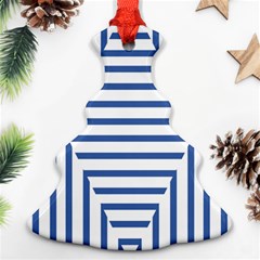 Geometric Shapes Stripes Blue Christmas Tree Ornament (two Sides) by Mariart