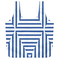 Geometric Shapes Stripes Blue Full Print Recycle Bag (xl) by Mariart