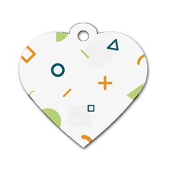 Geometry Triangle Line Dog Tag Heart (two Sides) by Mariart